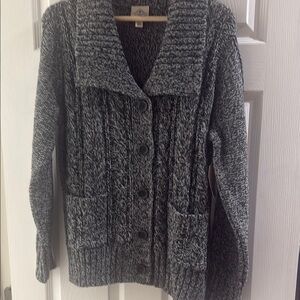 Charcoal Button-Up Women's Cardigan